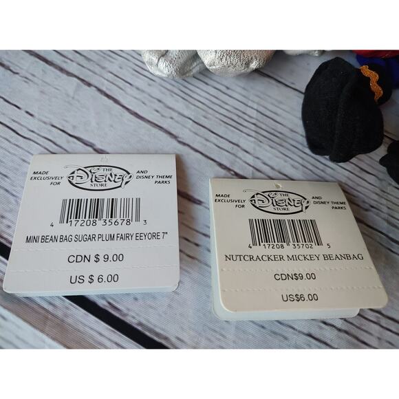 Disney MICKEY AND SUGAR PLUM MINNIE NUTCRACKER Bean Bag Plush Beanie Christmas - Picture 8 of 11